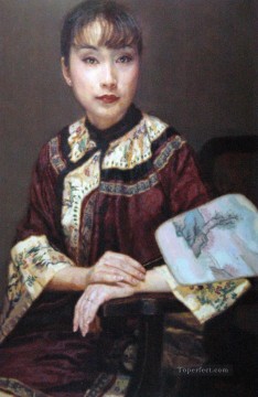 Pensando en la chica china Chen Yifei Pinturas al óleo